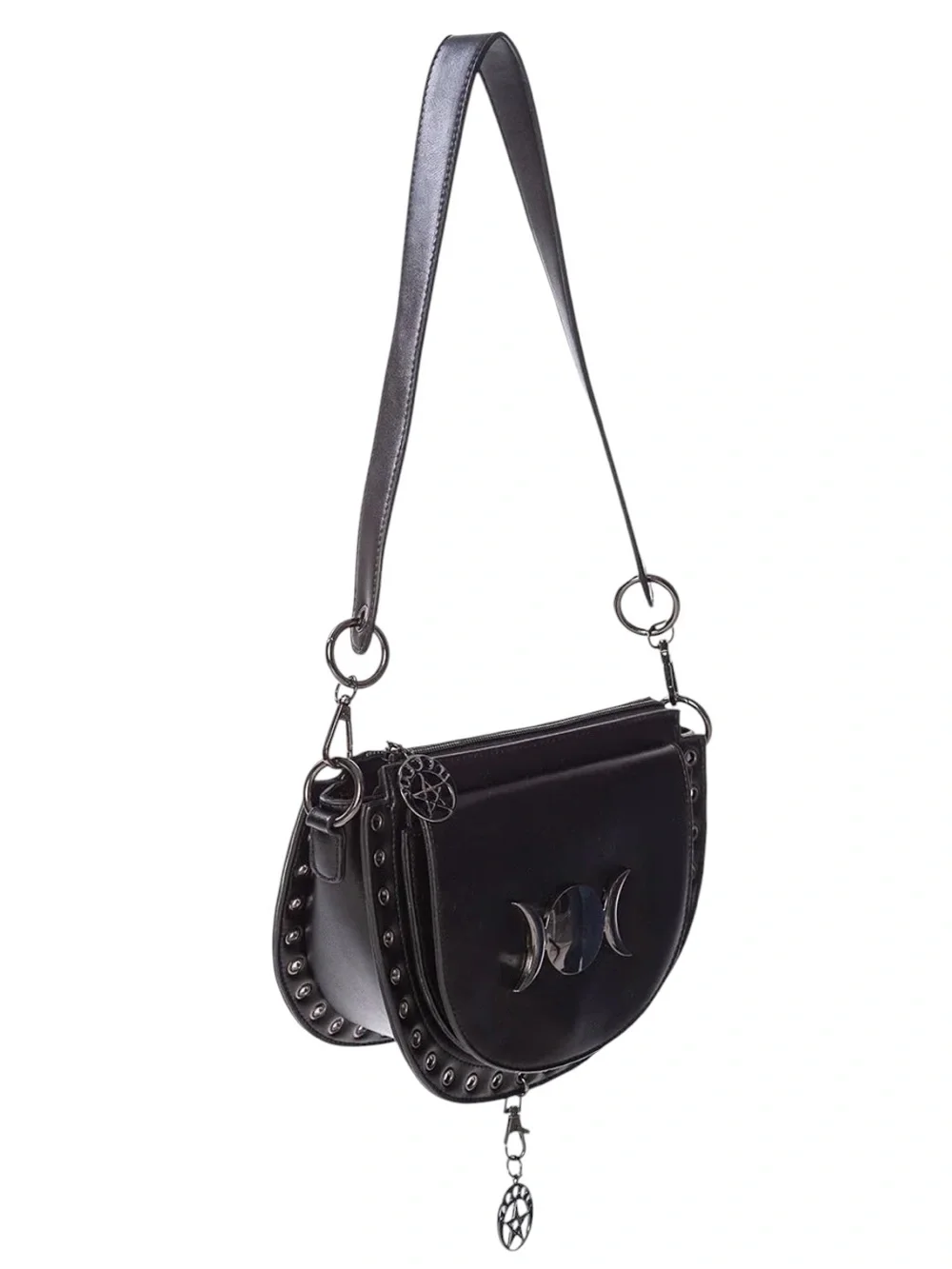 NWT Banned Alternative Vidiona Triple Moon Shoulder Crossbody PU Leather Bag - Picture 5 of 16